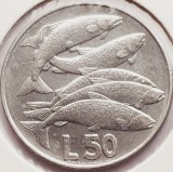 2689 San Marino 50 Lire 1975 Animals Series (2st edition) &ndash; Salmon km 45