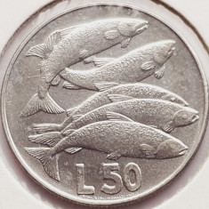 2689 San Marino 50 Lire 1975 Animals Series (2st edition) – Salmon km 45