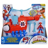 Spidey si prietenii lui uimitori marvel set echipa spidey cu elicopter si accesorii 7.6cm