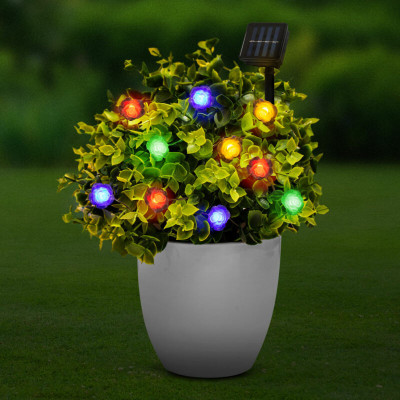 Șir de lumini solare cu LED - floare - 2,3 m - 20 LED - culoare foto