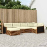 vidaXL Set de canapele de exterior cu pernă 6 pcs Natural și Crem 3383553