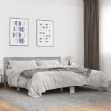 VidaXL Cadru de pat, gri sonoma, 180x200 cm, lemn prelucrat și metal