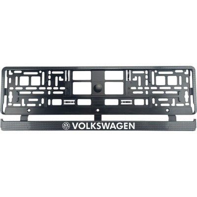 Set 2 bucati, suport numar inmatriculare carbon VW foto