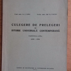 N. Z. Lupu - Culegere de prelegeri de istorie universala contemporana (vol. 3)