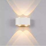 Fantas Aplica LED de Exterior si Interior, 4 Surse x 1W, IP65, Metalic, Alb, 3000K ModernLight Concept