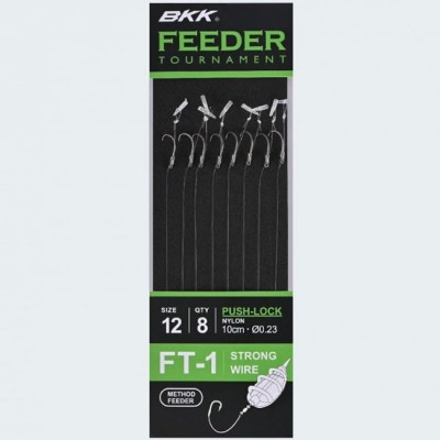 Carlige Legate BKK FT-1 Method Quick Stop Feeder Rig 10cm, Nr.10, 0.23mm, 8buc/pac foto