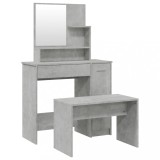 Set masuta de toaleta, gri beton, 86,5x35x136 cm