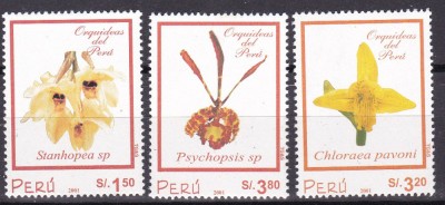 Peru 2002 flori orhidee MI 1801-1803 MNH foto