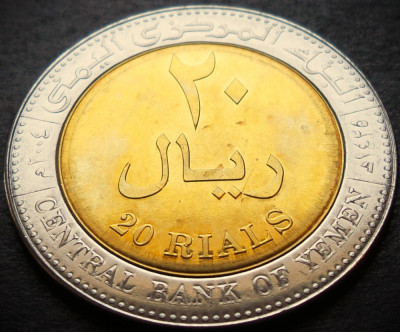 Moneda exotica 20 RIALS - YEMEN, anul 2004 *cod 937 = A.UNC foto