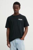 Converse tricou din bumbac bărbați, culoarea negru, cu imprimeu, 10027561-A01