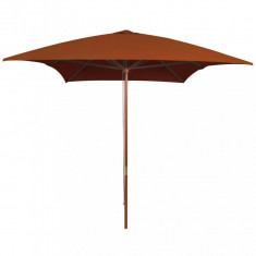 Umbrela de soare, exterior, stalp lemn, caramiziu, 200x300 cm GartenMobel Dekor