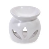 Suport ceramic pentru ulei parfumat, 7.5x8.5 cm, Alb, ATU-082709