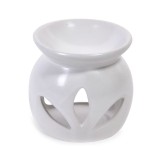 Suport ceramic pentru ulei parfumat, 7.5x8.5 cm, Alb, ATU-082709