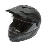 Casca motocross integrala negru mat cu viziera transparenta si ochelari de soare, marimea XL Lion