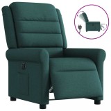 VidaXL Fotoliu rabatabil electric, verde &icirc;nchis, material textil