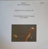 Disc vinil, LP. Sinfonie Nr. 4 E-moll Op. 98-Brahms, Gewandhausorchester Leipzig, Kurt Masur -252559, Eterna