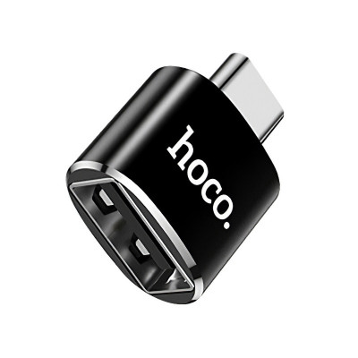 Adaptor OTG USB la USB - Type-C HOCO UA5, Negru foto