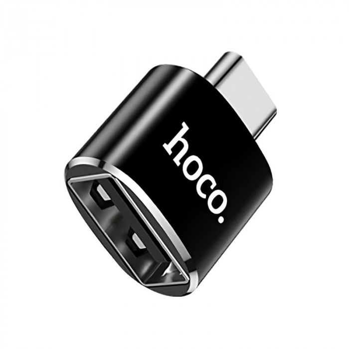 Adaptor OTG USB la USB - Type-C HOCO UA5, Negru