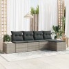 VidaXL Set de canapele pentru grădină 5 pcs Gri deschis Rattan poli 3347022