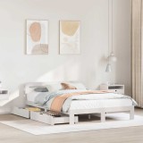 VidaXL Cadru de pat fără saltea, alb, 140x190 cm, lemn masiv de pin