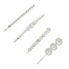 Set Agrafe Păr, 4 Bucăți, Argintii, Cu Strass, Mărgele și Flori, 6 cm, Oem