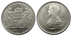 UNGARIA 5 PENGO 1943 HORTHY MIKLOS 75 ANI ALUMINIU UNC BU CU LUCIU DE BATERE