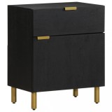 Noptiera Gossi neagra 50x33x60 cm lemn prelucrat sertar usa depozitare moderna