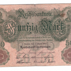 Bancnota Germania 50 mark/marci 21 aprilie 1910, stare relativ buna