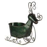 Cumpara ieftin Saniuta decorativa metal auriu verde 34x17x37 cm