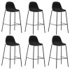 VidaXL Scaune de bar, 6 buc., negru, material textil