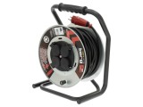 Prelungitor alimentare KERG 3x2,5mm2 bobinat cu 4 prize, negru