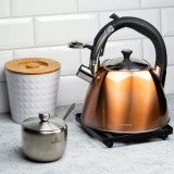 Ceainic inox cu fluier Klausberg KB7202, 3L, maro, inductie, 25cm