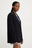 Answear Lab sacou culoarea albastru marin, un singur rand de nasturi, modelator