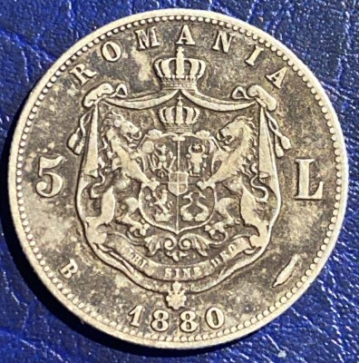 5 LEI 1880, MONEDA REGELE CAROL I foto