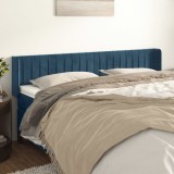 vidaXL Tăblie pat cu aripioare albastru &icirc;nchis 163x16x78/88 cm catifea