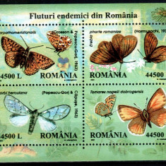 Romania 2002, LP 1591, Fluturi endemici din Romania, bloc, MNH! LP 22,00 lei