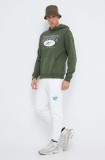 Reebok pantaloni de trening culoarea alb, cu imprimeu