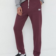 Hollister Co. pantaloni de trening barbati, culoarea bordo, neted