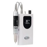 Freza Unghii Portabila Profesionala LUXORISE StarMotion PRO, 35000 RPM, Display LCD, Acumulator, Mandrina Inclusa, Alb