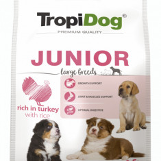 Hrana uscata pentru caini TropiDog, Premium Junior, tale mare, curcan & orez, 2.5kg AnimaPet MegaFood