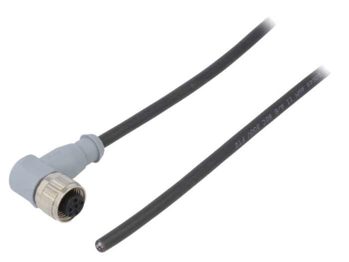 Conector M12 mamă cu cablu 2m
