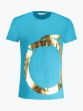 Cumpara ieftin Tricou barbati din bumbac cu logo si croiala Regular fit, TRU2MTS01, Azur, S