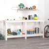 VidaXL Banc de lucru, alb, 180x50x80 cm, lemn masiv pin