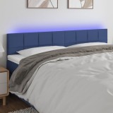 VidaXL Tăblie de pat cu LED, albastru, 180x5x78/88 cm, textil
