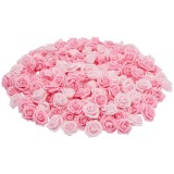 Capete de flori de trandafir artificial 5.1 cm &icirc;n două nuanțe de roz pentru meșteșuguri &ndash; 200 buc, Oem