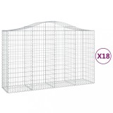 Cumpara ieftin Cosuri gabion arcuite 18 buc, 200x50x120/140 cm,fier galvanizat