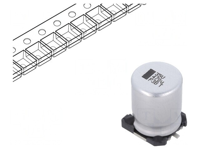 Condensator Electrolitic SMD 470uF 35V 12.5x12.5x16mm &plusmn;20%
