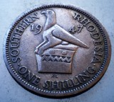 1.076 SOUTHERN RHODESIA DE SUD COLONIE BRITANICA GEORGE VI 1 ONE SHILLING 1947, Africa, Cupru-Nichel