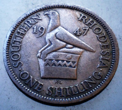 1.076 SOUTHERN RHODESIA DE SUD COLONIE BRITANICA GEORGE VI 1 ONE SHILLING 1947 foto