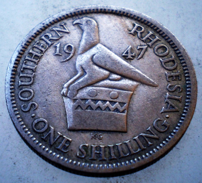 1.076 SOUTHERN RHODESIA DE SUD COLONIE BRITANICA GEORGE VI 1 ONE SHILLING 1947